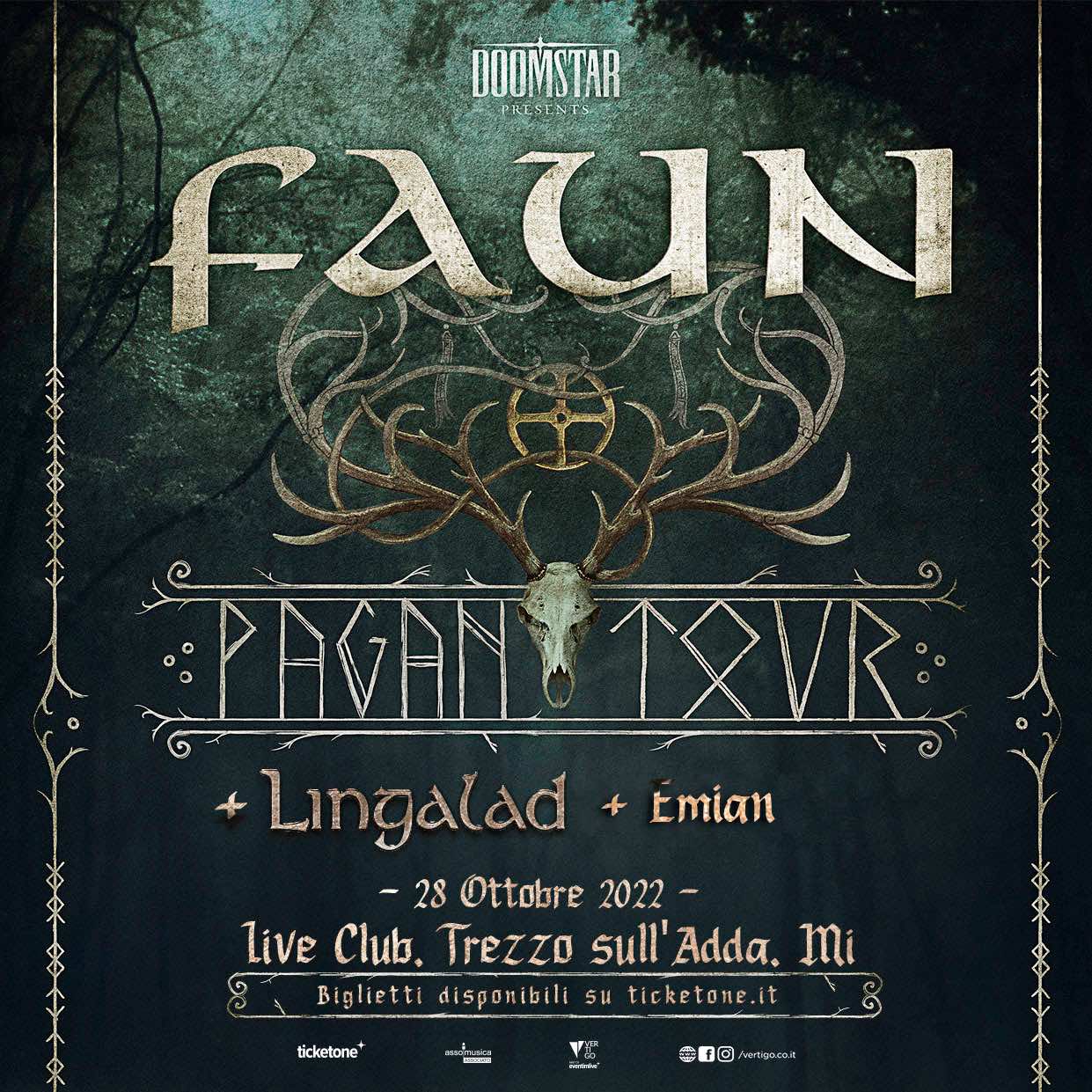 Faun Lingalad Emian Venerdì 28 Ottobre 2022 Live Music Club Trezzo Sulladda Mi Global 